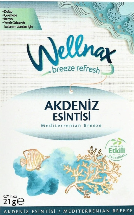 خوشبو کننده کمد لباس و کشو ولناکس با رایحه نسیم مدیترانه ای