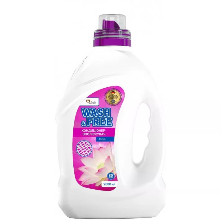 نرم کننده غلیظ لباس آلمانی 2 لیتری WASH & FREE مدل لوتوس