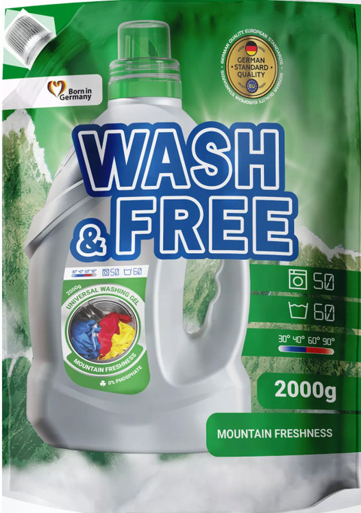 ژل لباسشویی آلمانی WASH & FREE مدل Mountain Freshness