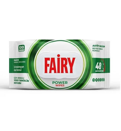 دستمال مرطوب پاک کننده چند منظوره 100 عددی فیری مدل Power Wipes