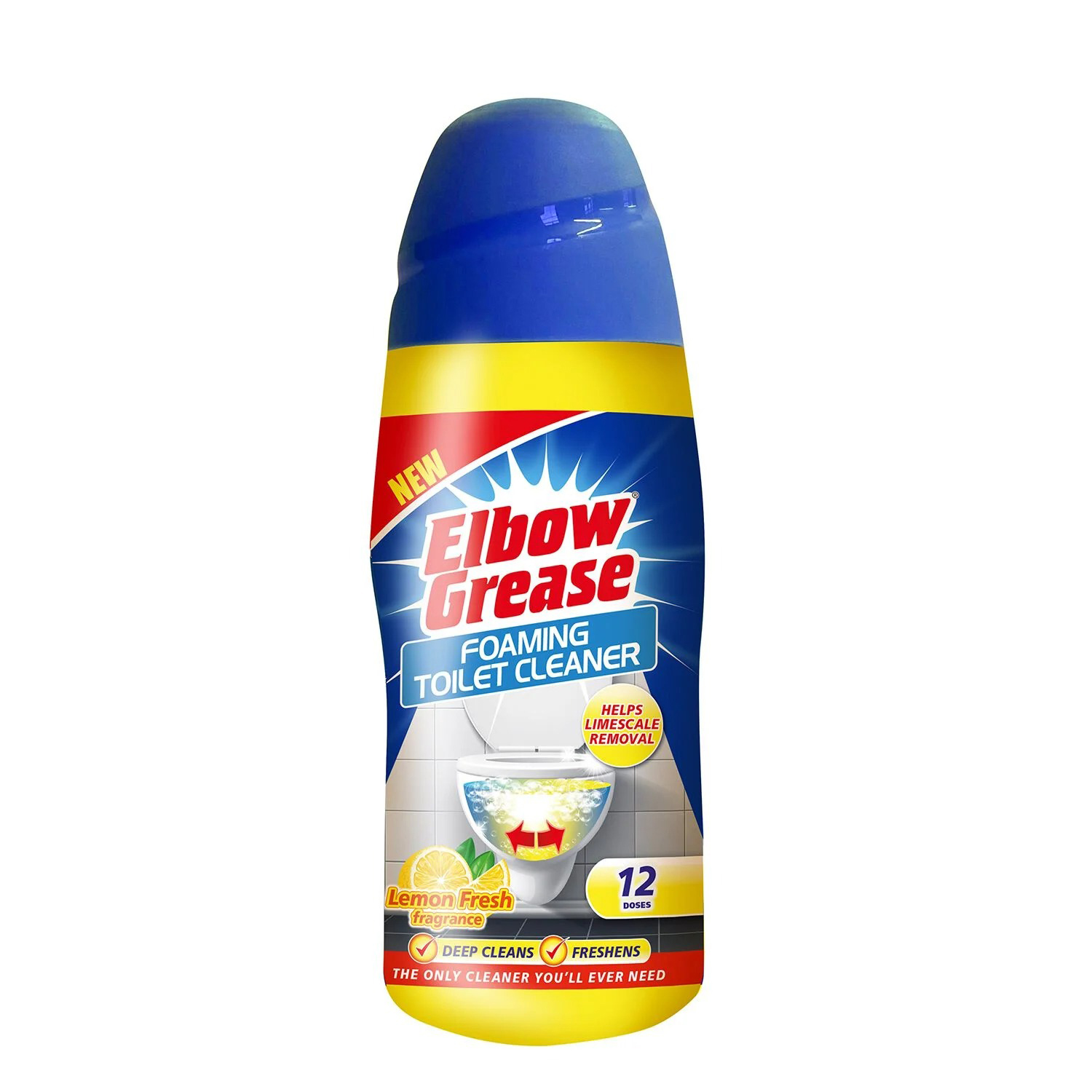 پودر پاک‌ کننده قوی و کف‌ ساز توالت فرنگی Elbow Grease انگلستان با رایحه لیموی تازه