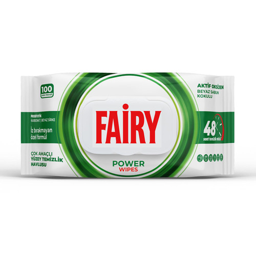 دستمال مرطوب پاک کننده چند منظوره 100 عددی فیری | مدل Power Wipes