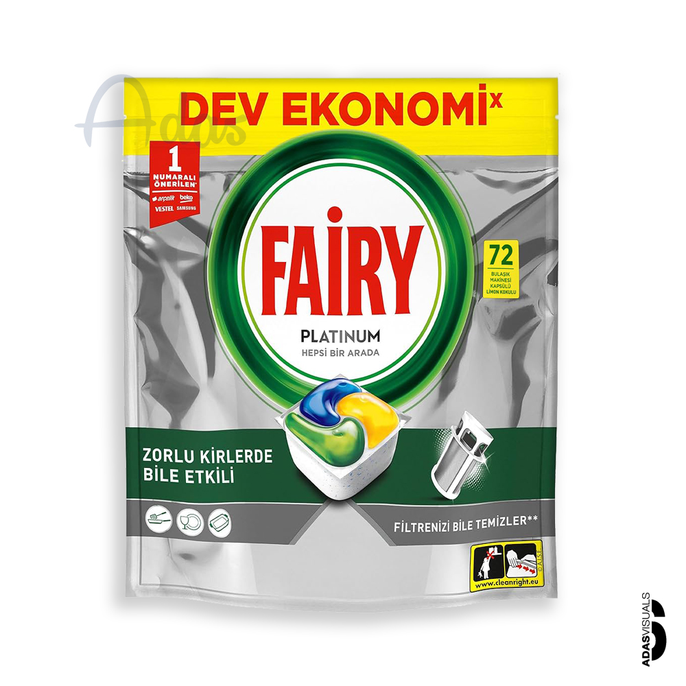 قرص ماشین ظرفشویی فیری پلاتینوم 72 عددی | Fairy Platinum قدرت چربی‌زدایی بالا