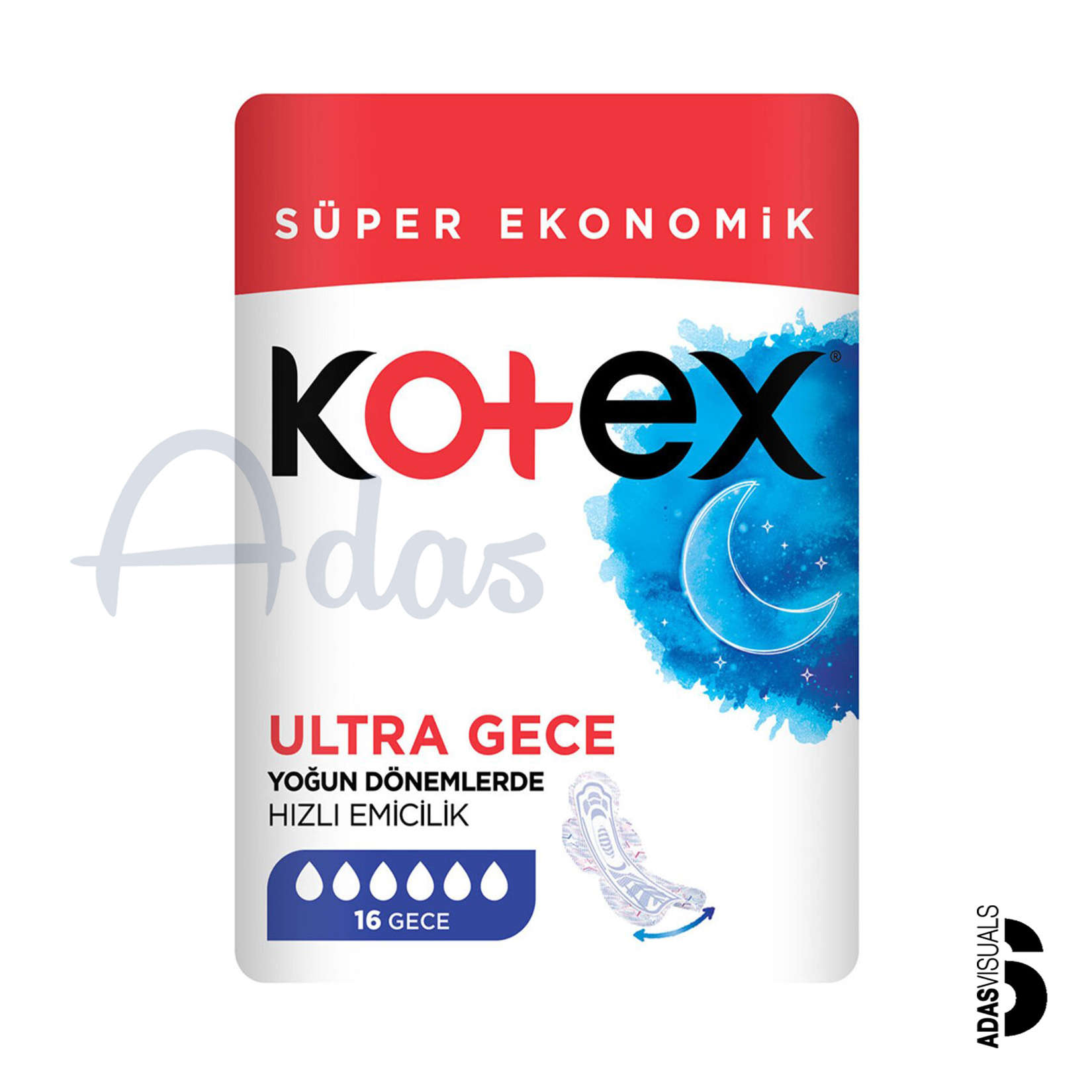 پد بهداشتی بانوان کوتکس مدل Ultra Gece | مخصوص شب، بسته 16 عددی