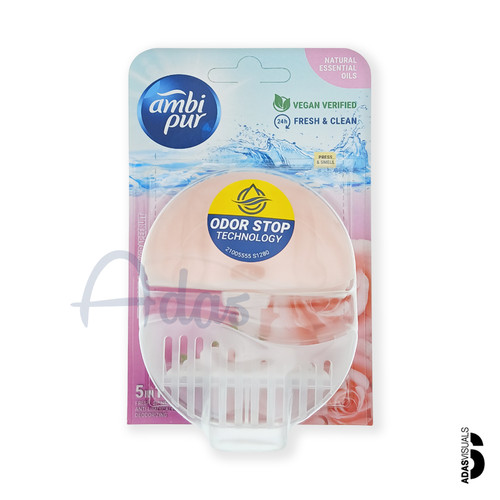خوشبوکننده چندمنظوره توالت فرنگی Ambi Pur بریتانیا | با رایحه رز وحشی و گریپفروت صورتی