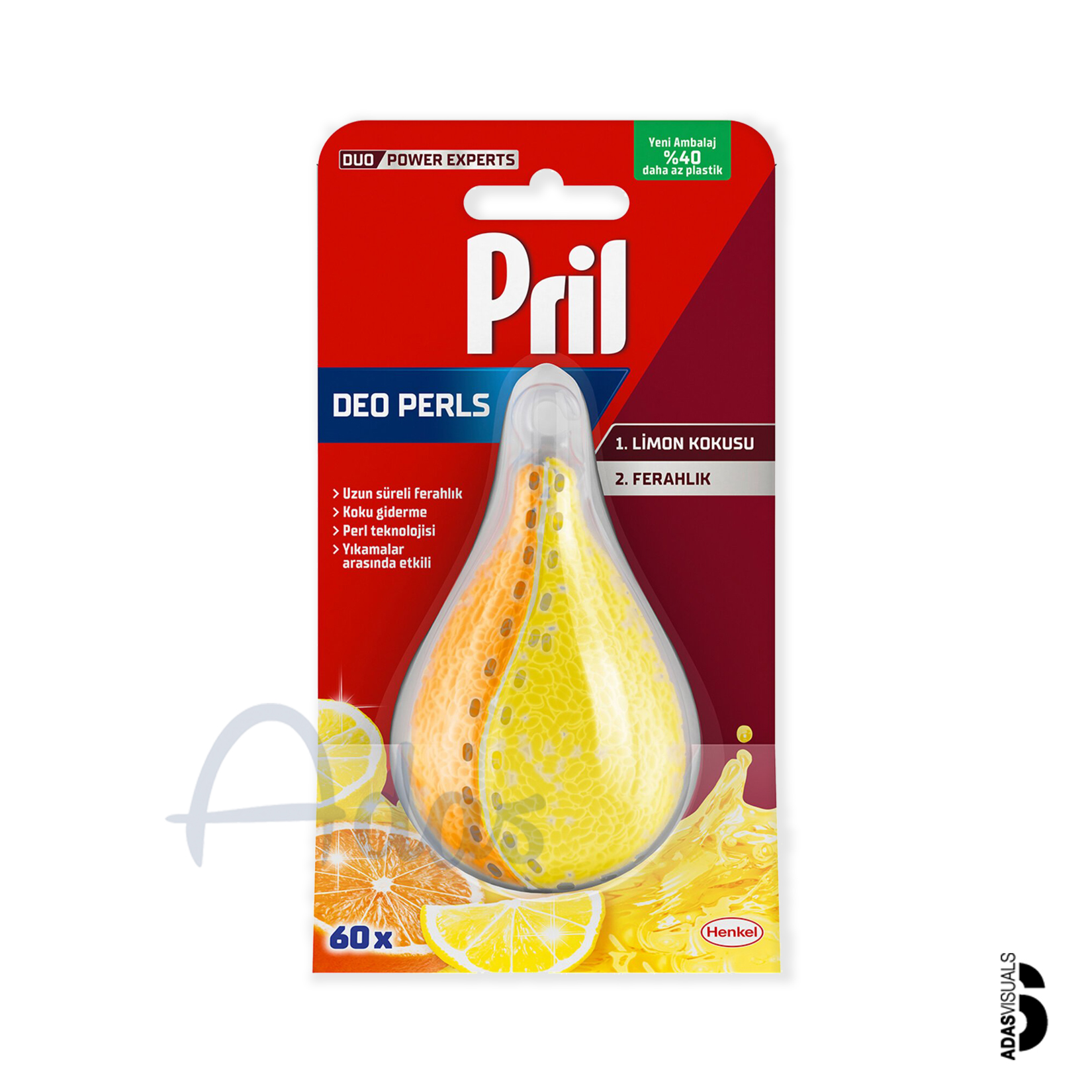 بوگیر و خوشبو کننده ماشین ظرفشویی پریل با رایحه لیمو و پرتقال