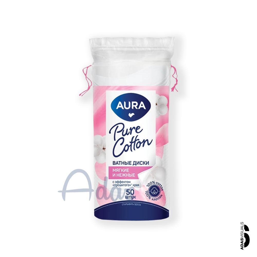 پد آرایش پاک کن 50 عددی %100 کتان آورا روسیه