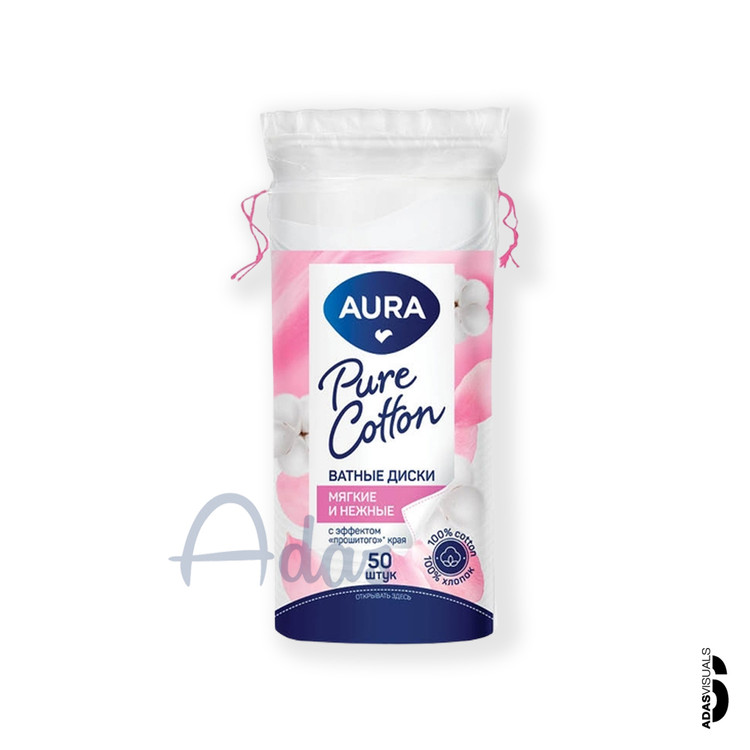 پد آرایش پاک کن 50 عددی %100 کتان آورا روسیه