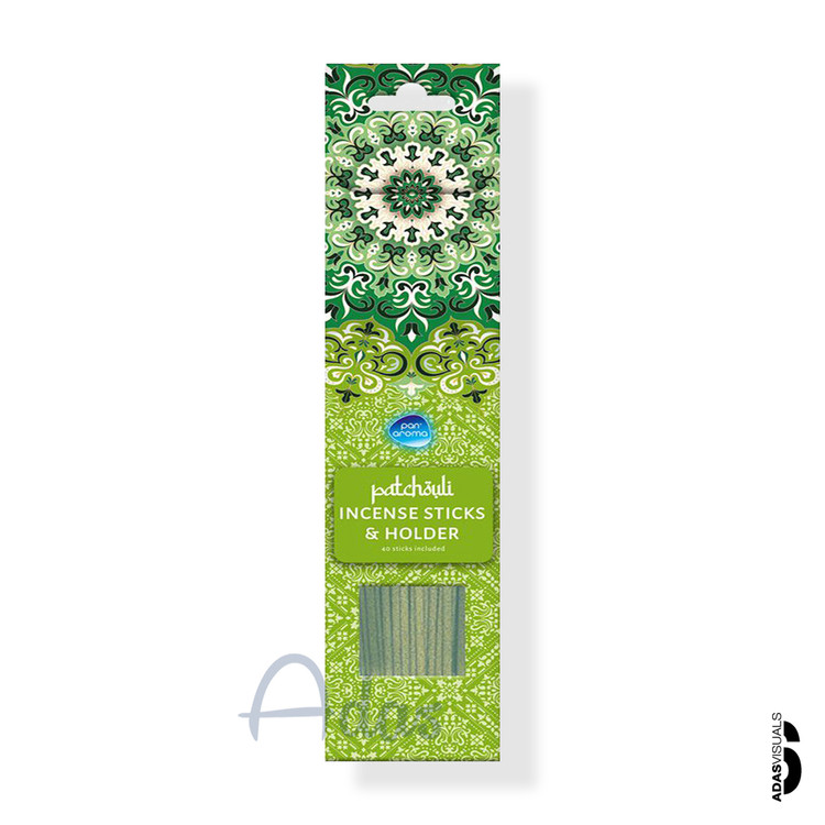عود معطر 40 عددی Pan Aroma بریتانیا | رایحه پچولی (نعناع هندی) بههمراه جاعودی