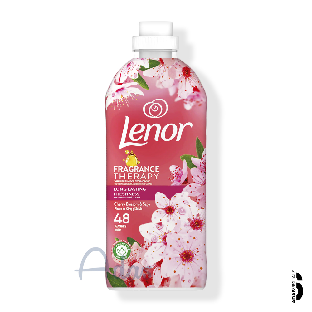 نرم‌کننده و خوشبوکننده لباس لنور Fragrance Therapy | رایحه شکوفه گیلاس و مریم‌گلی (48 بار شستشو)