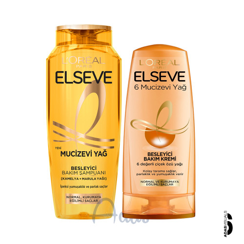 پک شامپو و نرمکننده لورآل السیو Mucizevi Yağ | تغذیه عمیق و درخشش ابریشمی مو