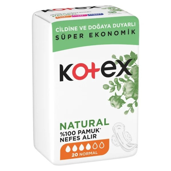 پد بهداشتی بانوان گیاهی کوتکس مدل Natural | سایز نرمال بسته 20 عددی