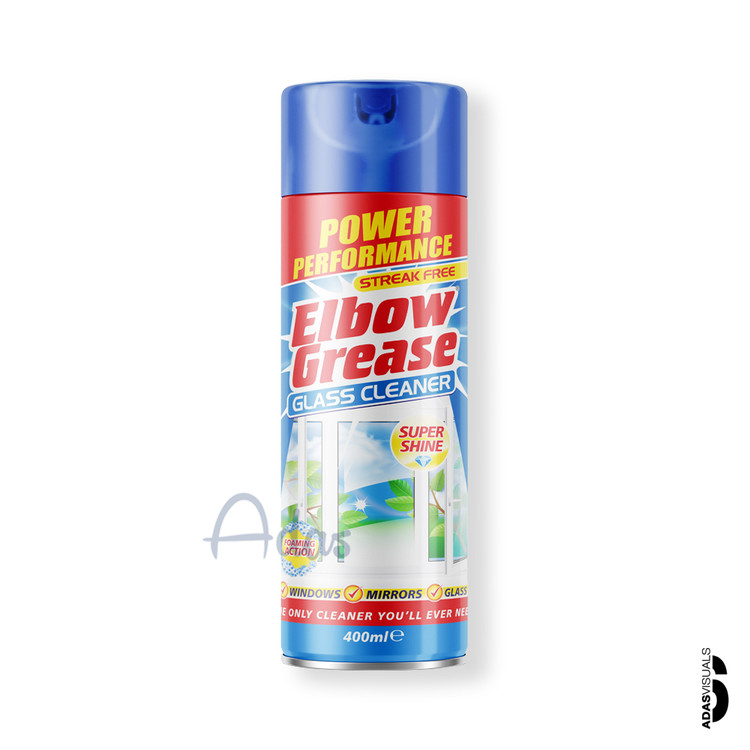 فوم شیشه پاک کن Elbow Grease بریتانیا | پاککننده فومی بدون لکه و بدون نیاز به آبکشی ۴۰۰ میل