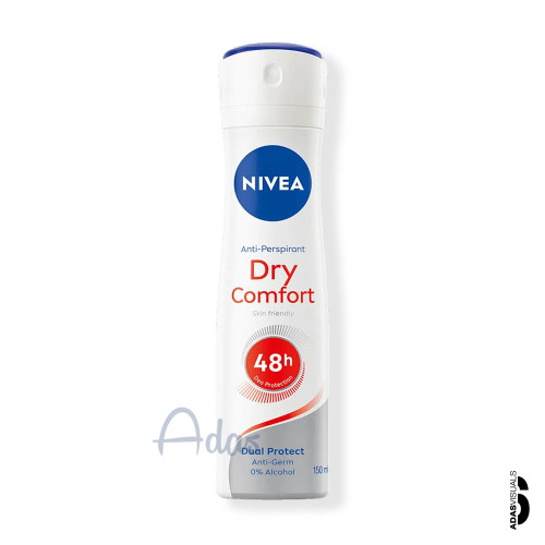 اسپری ضد تعریق 48 ساعته زنانه NIVEA آلمان | بدون الکل مدل Dry Comfort