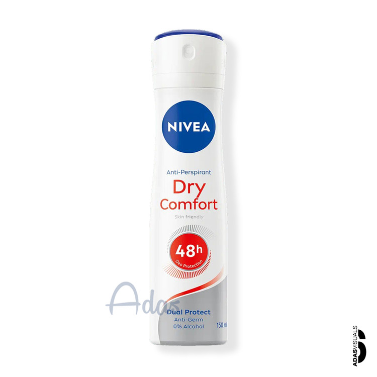 اسپری ضد تعریق 48 ساعته زنانه NIVEA آلمان | بدون الکل مدل Dry Comfort