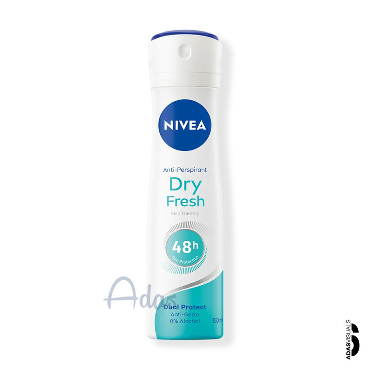 اسپری ضد تعریق 48 ساعته زنانه NIVEA آلمان | بدون الکل مدل Dry Fresh