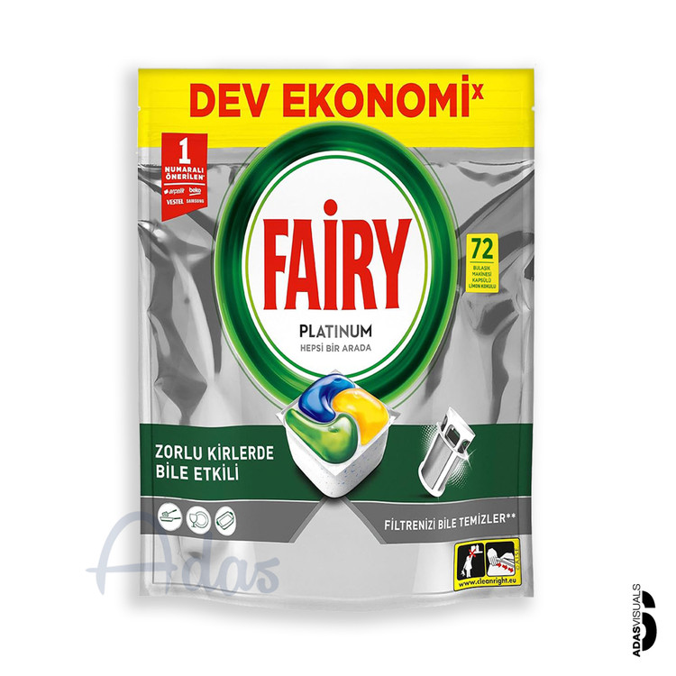 قرص ماشین ظرفشویی فیری پلاتینوم 72 عددی | Fairy Platinum قدرت چربیزدایی بالا