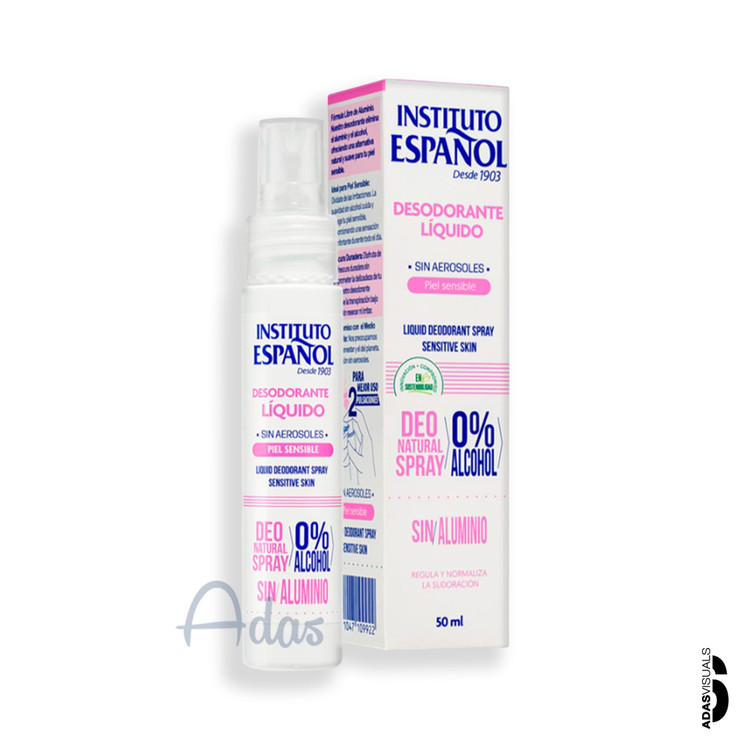اسپری دئودورانت پوست حساس Instituto Español | بدون الکل و بدون آلومینیوم 50 میل