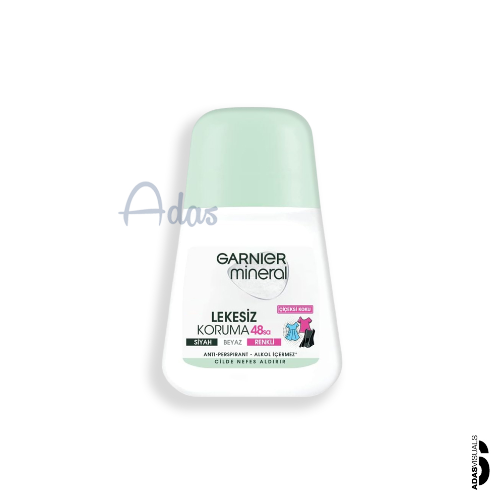 مام رول ضد تعریق بدون لک GARNIeR Mineral | رایحه گل‌دار و محافظت 48 ساعته 50 میل