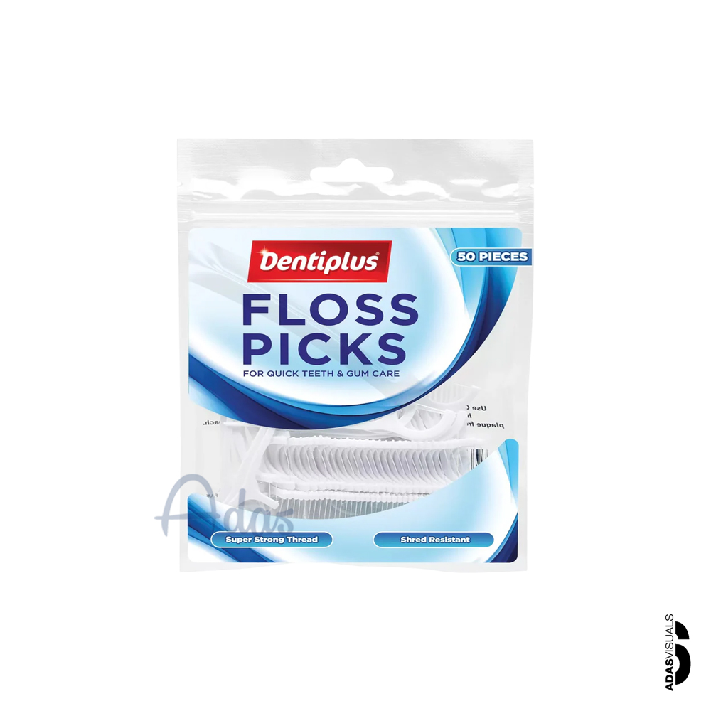 خلال دندان نخ‌دار Dentiplus بریتانیا | پاکسازی آسان بین دندان‌ها بسته 50 عددی