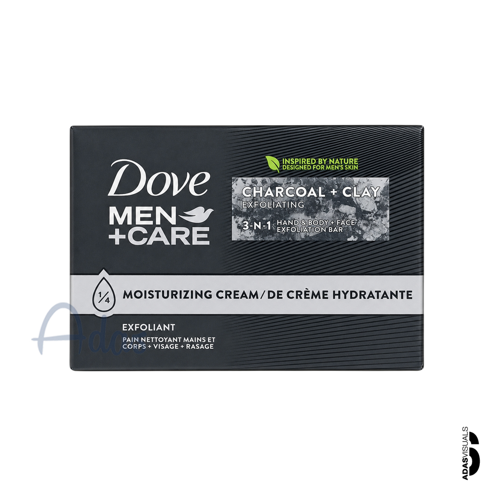 صابون کرمی مردانه داو آمریکا مدل Care Charcoal + Clay | حاوی زغال فعال و خاک رس مناسب صورت، بدن و اصلاح