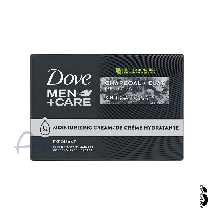 صابون کرمی مردانه داو آمریکا مدل Care Charcoal + Clay | حاوی زغال فعال و خاک رس مناسب صورت، بدن و اصلاح