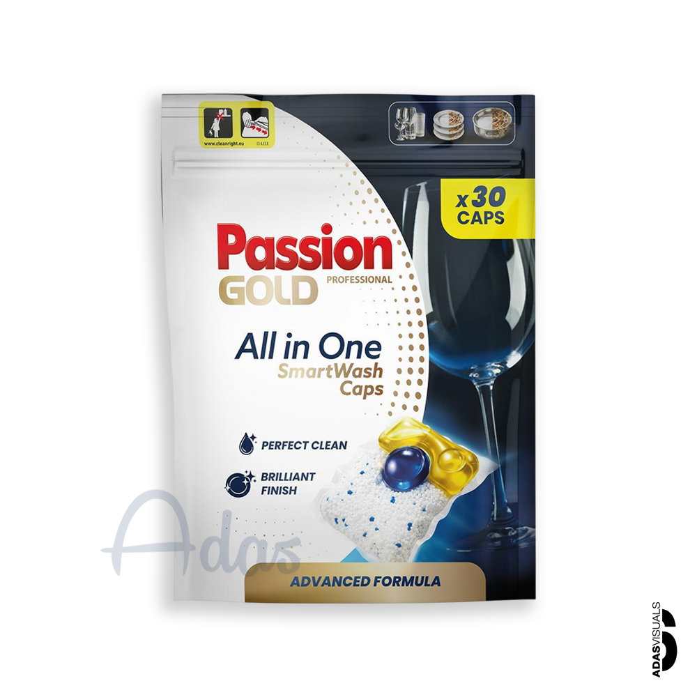 قرص ماشین ظرفشویی 30 عددی Passion Gold لهستان | مدل All in One SmartWash
